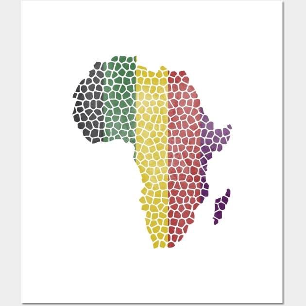 Africa Map (Stripes) Mosaic Wall Art by John Uttley